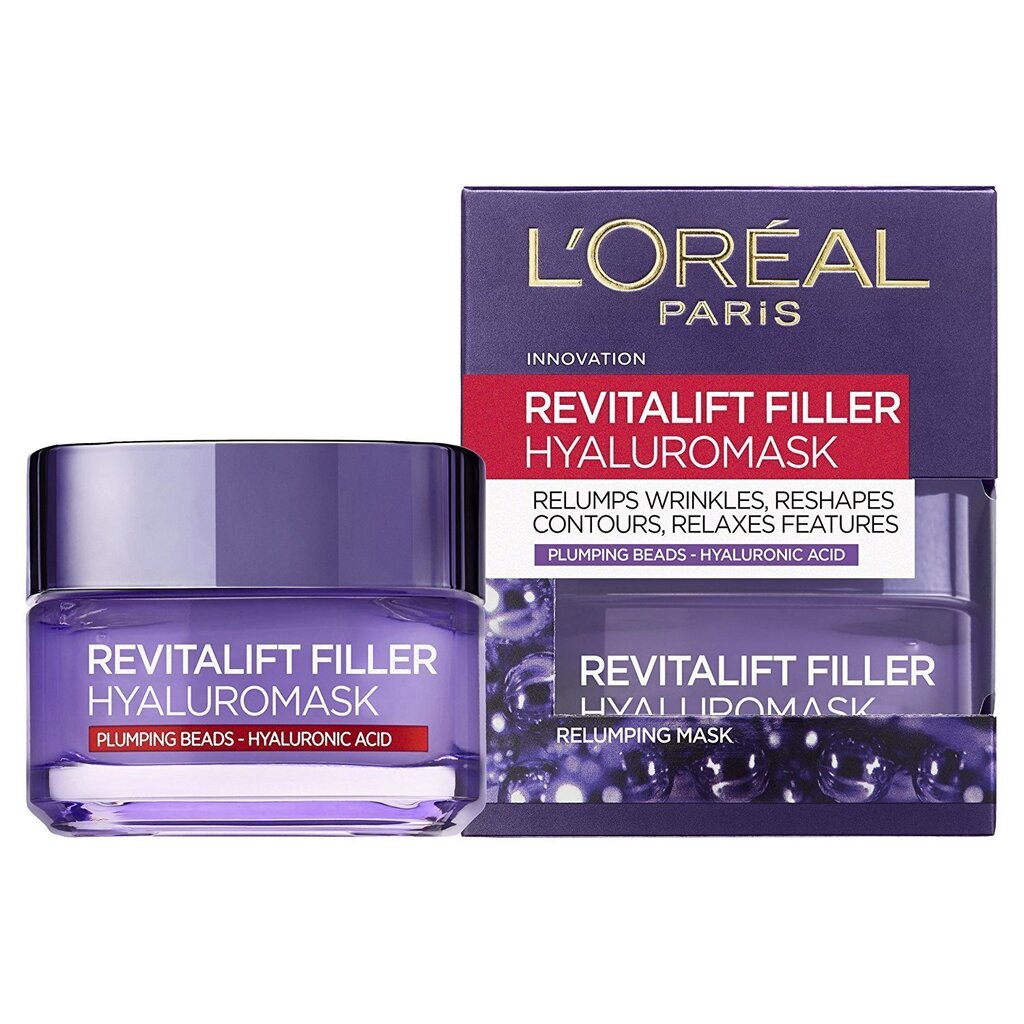 L'Oreal Paris Revitalift Filler Hyaluromask pretnovecošanās sejas maska cena un informācija | Sejas maskas, acu maskas | 220.lv