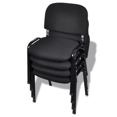 vidaXL biroja krēsli, 4 gab., melns audums, saliekami viens uz otra cena un informācija | Biroja krēsli | 220.lv