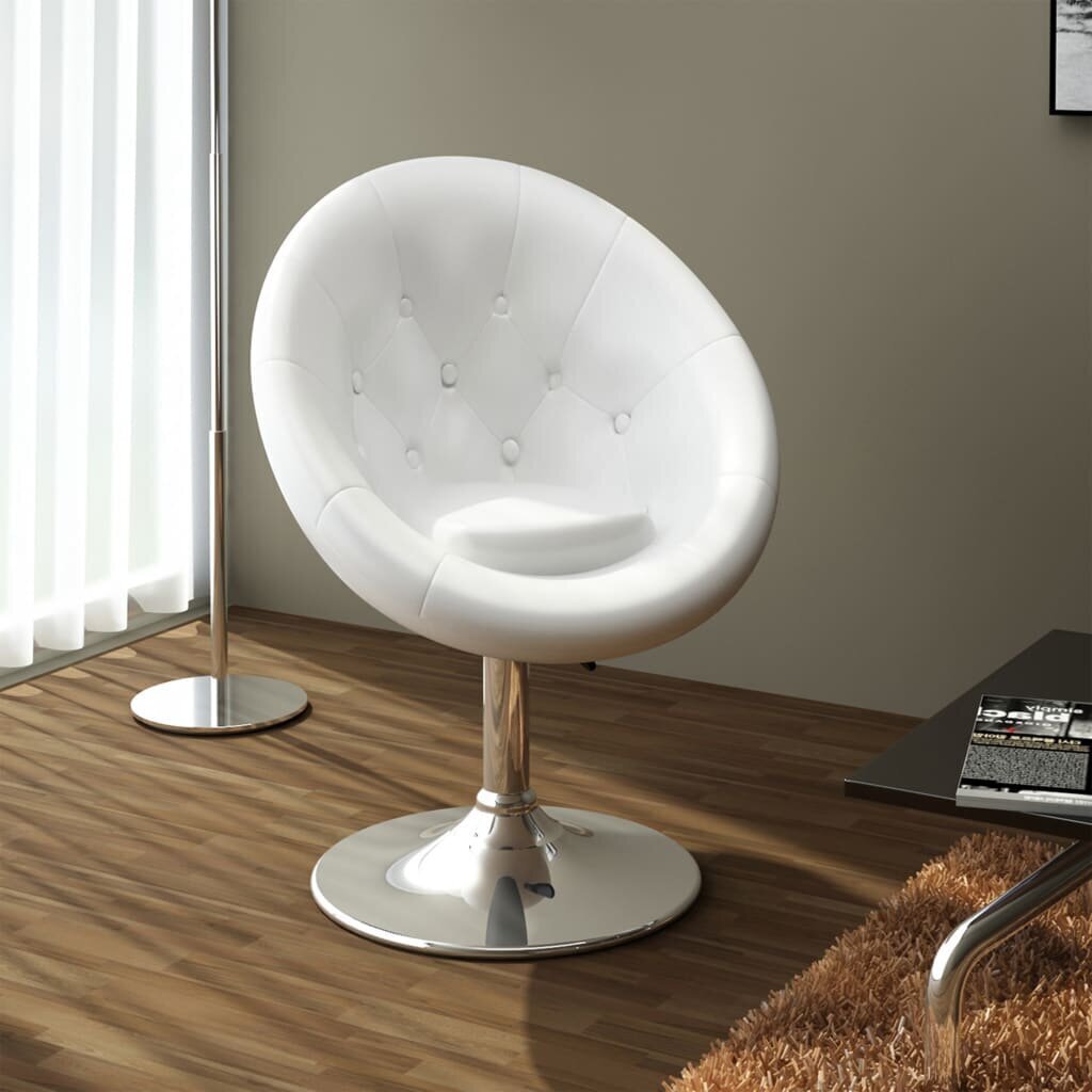vidaXL bāra krēsls, balta mākslīgā āda cena un informācija | Virtuves un ēdamistabas krēsli | 220.lv