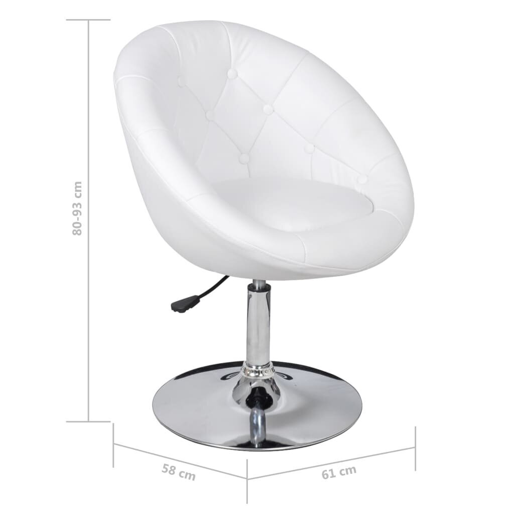 vidaXL bāra krēsls, balta mākslīgā āda cena un informācija | Virtuves un ēdamistabas krēsli | 220.lv