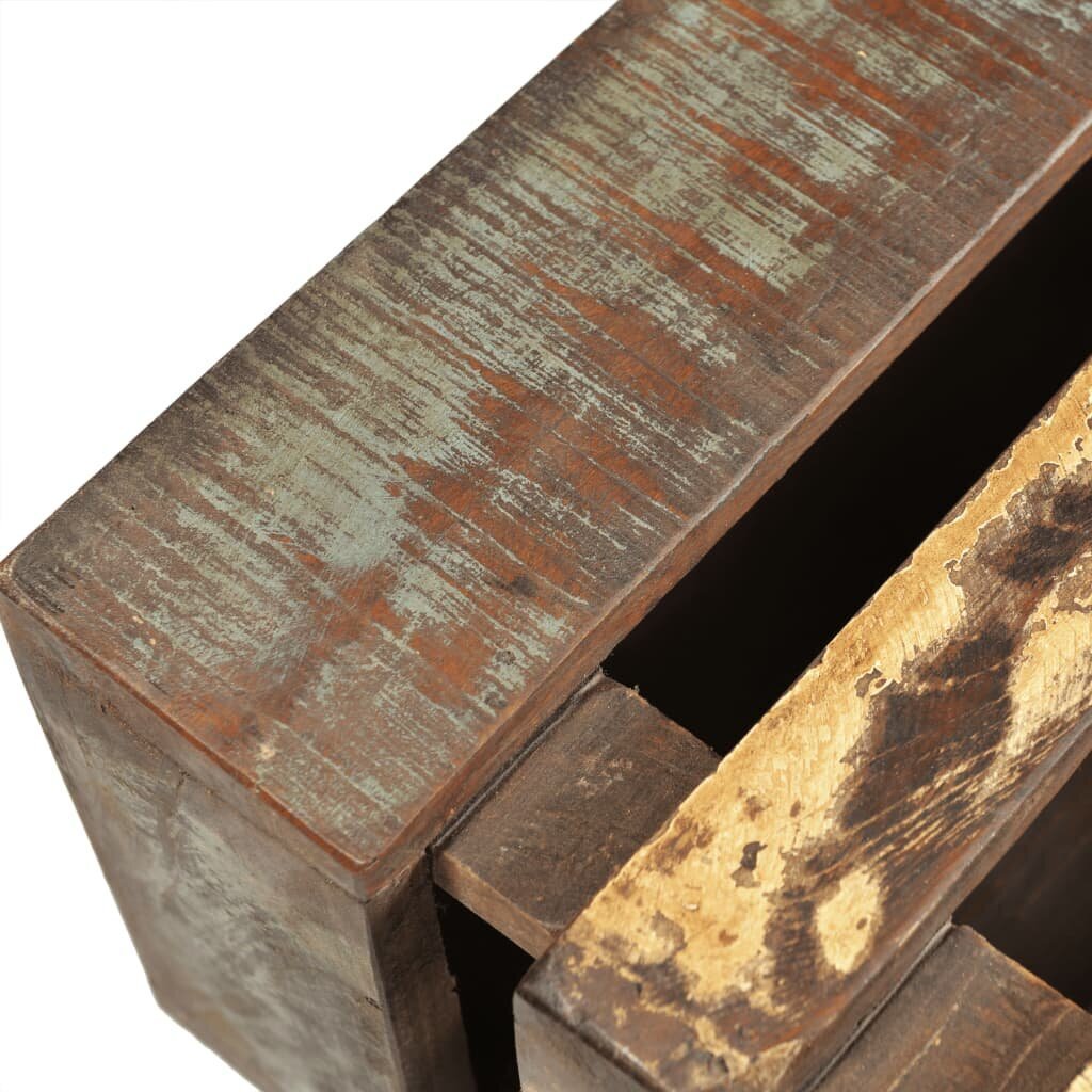 vidaXL kafijas galdiņš ar 4 riteņiem, pārstrādāts koks cena un informācija | Žurnālgaldiņi | 220.lv