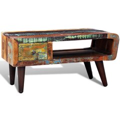 vidaXL kafijas galdiņš ar atvilktni, noapaļota mala, pārstrādāts koks cena un informācija | Žurnālgaldiņi | 220.lv