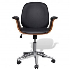 vidaXL biroja krēsls, grozāms, izliekts koks un mākslīgā āda cena un informācija | Biroja krēsli | 220.lv