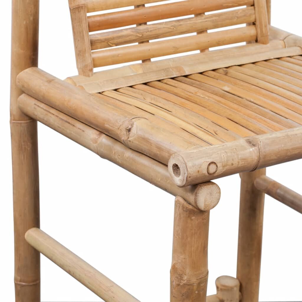 vidaXL bāra krēsli, 2 gab., bambuss cena un informācija | Virtuves un ēdamistabas krēsli | 220.lv