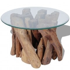 Кофейный столик, массив дерева тика, 60 см цена и информация | Журнальные столики | 220.lv