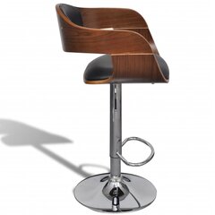 vidaXL bāra krēsli, 2 gab., izliekts koks un mākslīgā āda cena un informācija | Virtuves un ēdamistabas krēsli | 220.lv