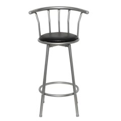 vidaXL bāra krēsli, 2 gab., melna mākslīgā āda cena un informācija | Virtuves un ēdamistabas krēsli | 220.lv