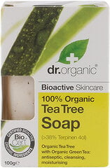 Dr. Organic Tējas koka ziepes 100 g cena un informācija | Ziepes | 220.lv