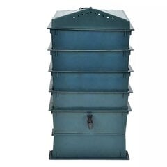 vidaXL tārpu māja kompostam, 42x42x60 cm, 4 paplātes cena un informācija | Komposta kastes un āra konteineri | 220.lv
