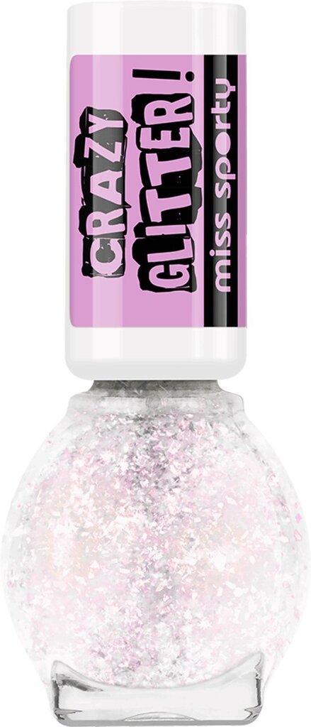 Glancēta nagu laka Miss Sporty Crazy Glitter, 7 ml cena un informācija | Nagu lakas, stiprinātāji | 220.lv