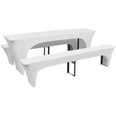 Stalo ir suolo tamprūs užvalkalai, 220x50x80 cm, 3 dalių cena un informācija | Mēbeļu pārvalki | 220.lv