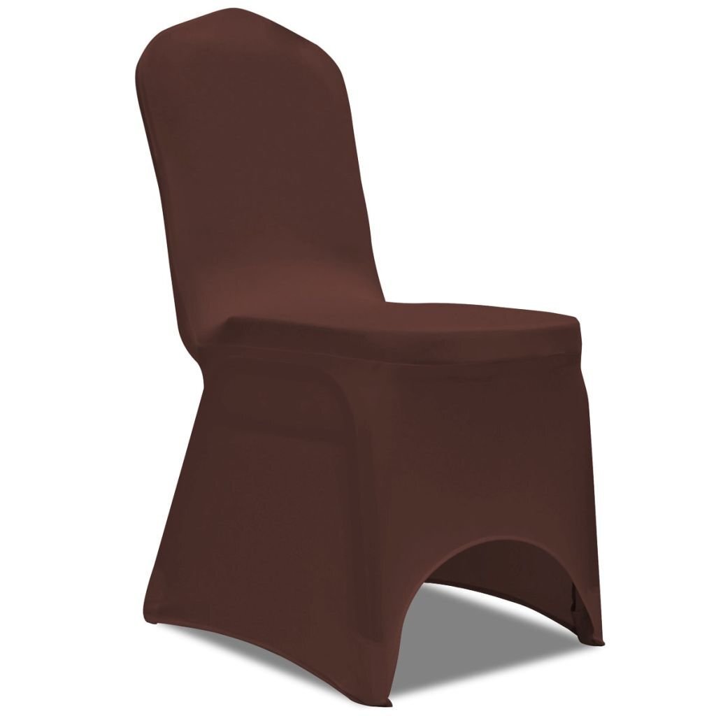 vidaXL elastīgi krēslu pārvalki, 4 gab., brūni цена и информация | Mēbeļu pārvalki | 220.lv