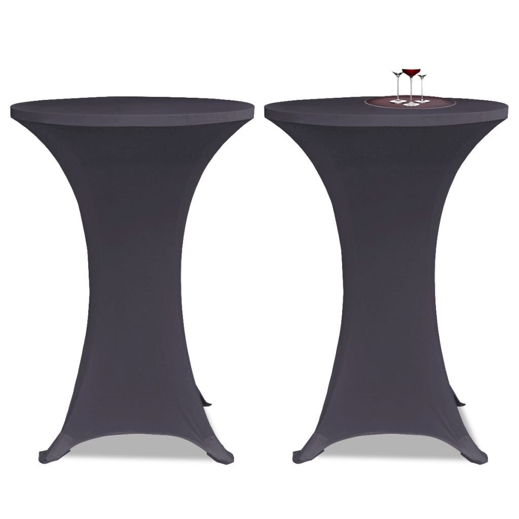 vidaXL galdu pārvalki, 2 gab., 70 cm, elastīgi, antracīta pelēki цена и информация | Galdauti, salvetes | 220.lv
