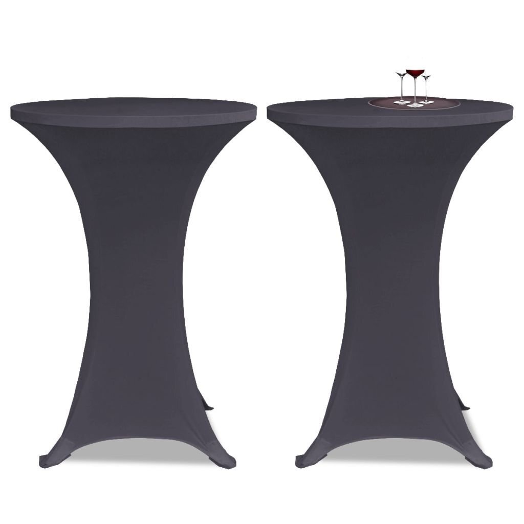 vidaXL galdu pārvalki, 2 gab., 70 cm, elastīgi, antracīta pelēki цена и информация | Galdauti, salvetes | 220.lv