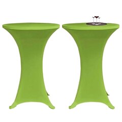 vidaXL galdu pārvalki, 2 gab., 70 cm, zaļi, elastīgi cena un informācija | Galdauti, salvetes | 220.lv