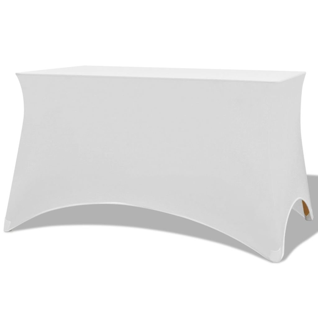 vidaXL galda pārvalki, 2 gab., 243x76x74 cm, elastīgi, balti cena un informācija | Galdauti, salvetes | 220.lv