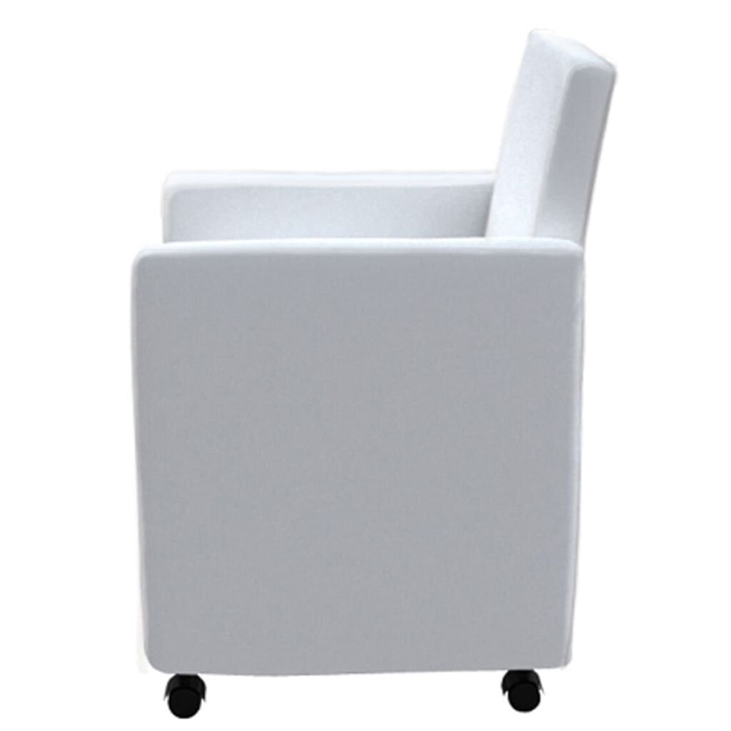 vidaXL virtuves krēsli, 6 gab., balta mākslīgā āda cena un informācija | Virtuves un ēdamistabas krēsli | 220.lv