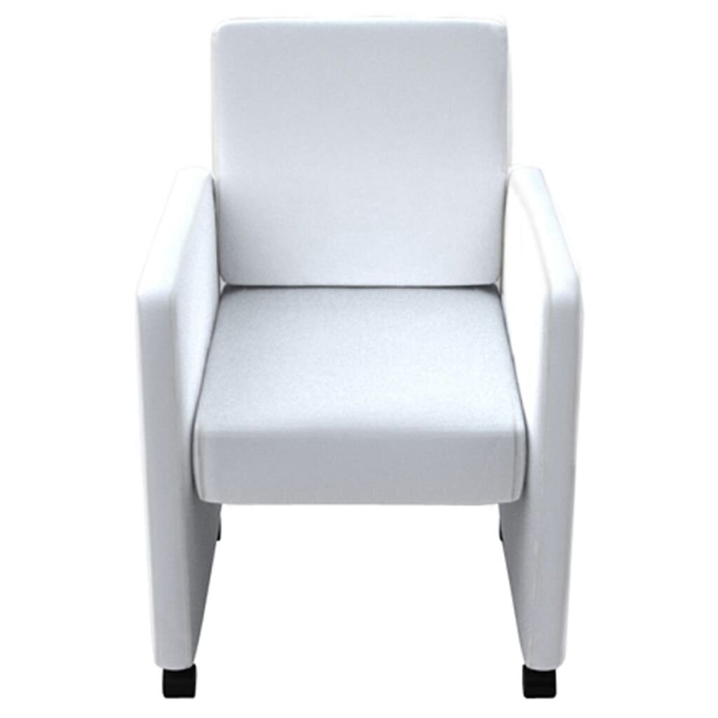 vidaXL virtuves krēsli, 6 gab., balta mākslīgā āda цена и информация | Virtuves un ēdamistabas krēsli | 220.lv