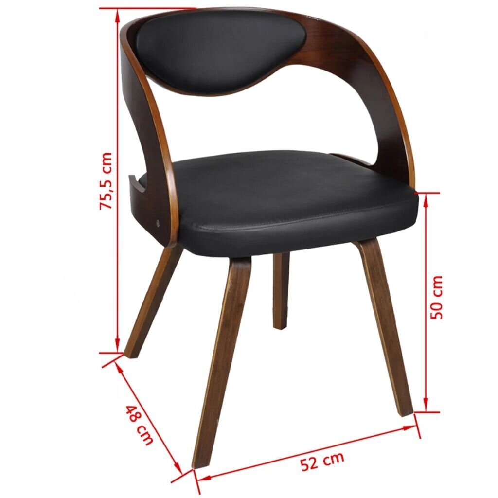 vidaXL virtuves krēsli, 2 gab., brūna mākslīgā āda cena un informācija | Virtuves un ēdamistabas krēsli | 220.lv
