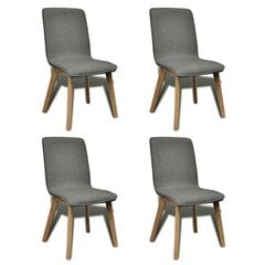 Дубовые обеденные стулья с опорами для рук, темно-серые, 4шт. цена и информация | Стулья для кухни и столовой | 220.lv