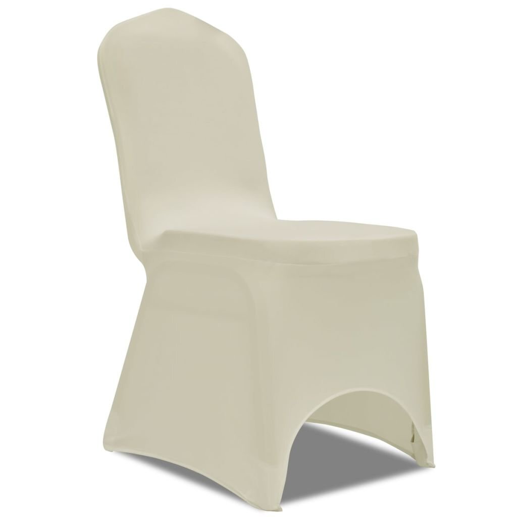 Elastīgs krēsla pārklājs krēmkrāsas 6 gab. цена и информация | Mēbeļu pārvalki | 220.lv