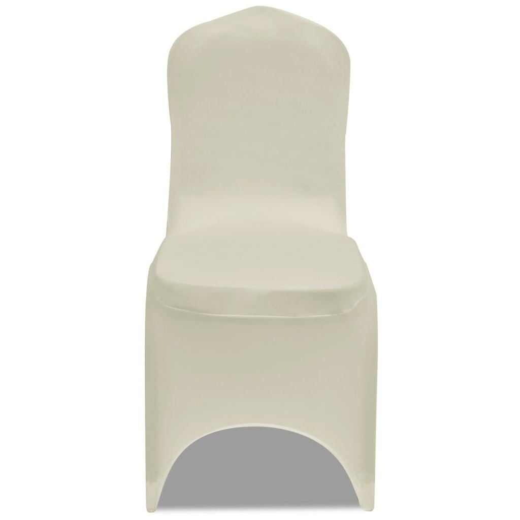 Elastīgs krēsla pārklājs krēmkrāsas 6 gab. цена и информация | Mēbeļu pārvalki | 220.lv