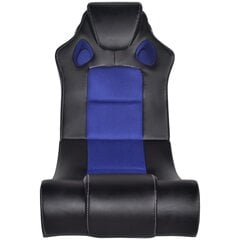 vidaXL muzikāls šūpuļkrēsls, melns ar zilu, mākslīgā āda cena un informācija | Atpūtas krēsli | 220.lv