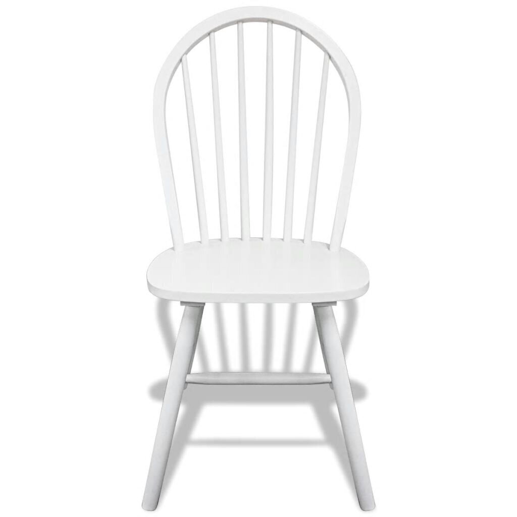 vidaXL virtuves krēsli, 2 gab., balti, masīvs gumijkoks cena un informācija | Virtuves un ēdamistabas krēsli | 220.lv