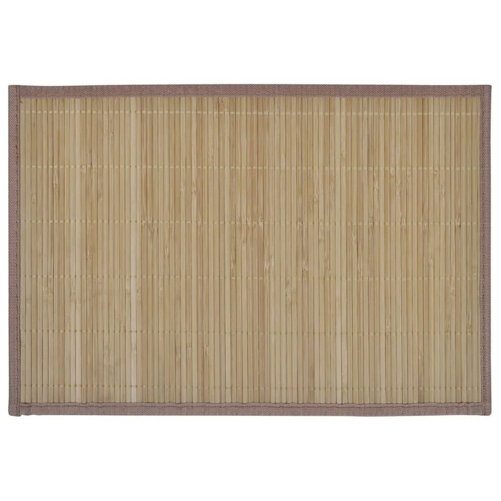 Galda paliktņi, 6 gab., 30 x 45 cm, brūns bambuss cena un informācija | Galdauti, salvetes | 220.lv
