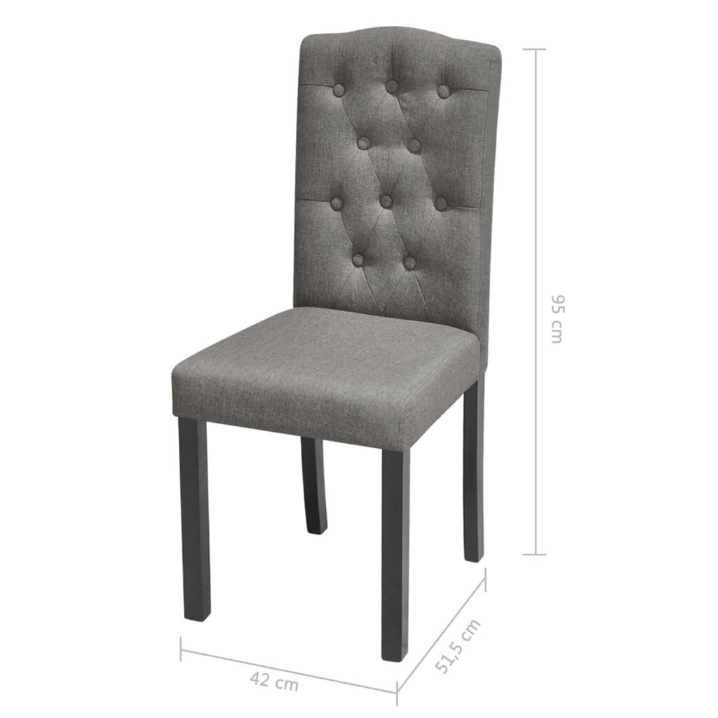 vidaXL virtuves krēsli, 2 gab., pelēks audums cena un informācija | Virtuves un ēdamistabas krēsli | 220.lv