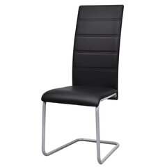 vidaXL konsoles virtuves krēsli, 2 gab., melna mākslīgā āda cena un informācija | Virtuves un ēdamistabas krēsli | 220.lv