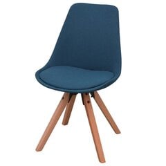 vidaXL virtuves krēsli, 4 gab, zils audums cena un informācija | Virtuves un ēdamistabas krēsli | 220.lv