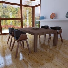 vidaXL virtuves krēsli, 4 gab., izliekts koks un mākslīgā āda cena un informācija | Virtuves un ēdamistabas krēsli | 220.lv