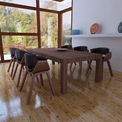 Современного дизайна, из искусственной кожи, деревянный обеденный стул, 6 шт. цена и информация | Стулья для кухни и столовой | 220.lv