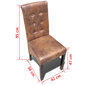 vidaXL virtuves krēsli, 4 gab., brūna mākslīgā āda cena un informācija | Virtuves un ēdamistabas krēsli | 220.lv