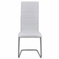 vidaXL konsoles virtuves krēsli, 6 gab., balta mākslīgā āda cena un informācija | Virtuves un ēdamistabas krēsli | 220.lv