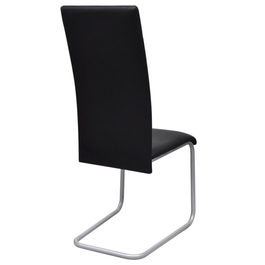 vidaXL konsoles virtuves krēsli, 6 gab., melna mākslīgā āda cena un informācija | Virtuves un ēdamistabas krēsli | 220.lv