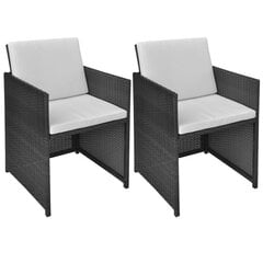Обеденные стулья, 2 шт., черные, 52x56x85 см, полиуретан цена и информация | Садовые стулья, кресла, пуфы | 220.lv