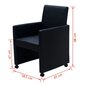 vidaXL virtuves krēsli, 2 gab., melna mākslīgā āda cena un informācija | Virtuves un ēdamistabas krēsli | 220.lv