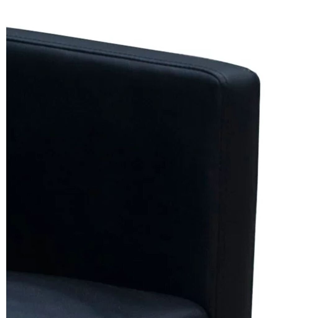 vidaXL virtuves krēsli, 2 gab., melna mākslīgā āda cena un informācija | Virtuves un ēdamistabas krēsli | 220.lv