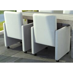 vidaXL virtuves krēsli, 2 gab., balta mākslīgā āda cena un informācija | Virtuves un ēdamistabas krēsli | 220.lv