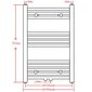 Dvieļu žāvētājs centrālajai apkurei, 500 x 764 mm, pelēks, taisns цена и информация | Dvieļu žāvētāji | 220.lv