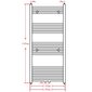 Dvieļu žāvētājs centrālajai apkurei, 500 x 1160 mm, pelēks, izliekts cena un informācija | Dvieļu žāvētāji | 220.lv