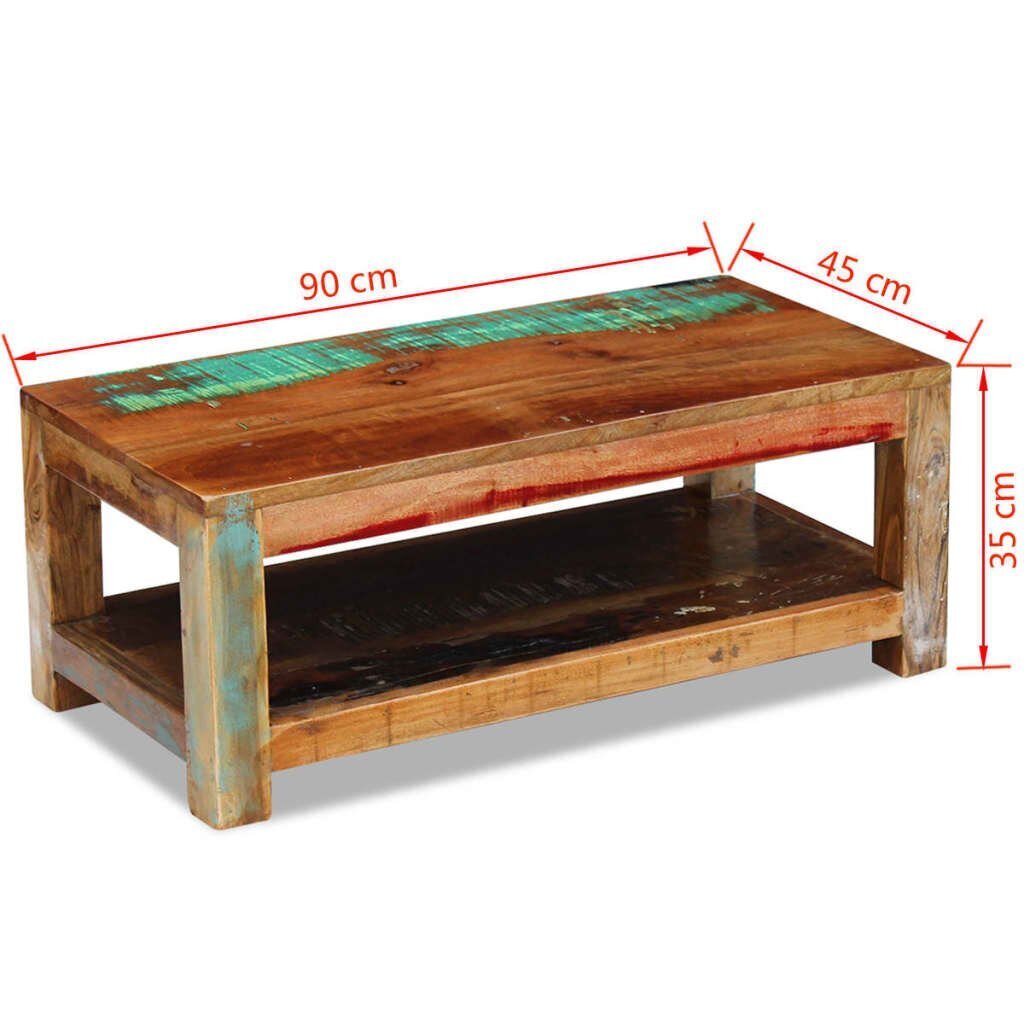 vidaXL kafijas galdiņš no pārstrādāta koka, 90x45x35 cm cena un informācija | Žurnālgaldiņi | 220.lv