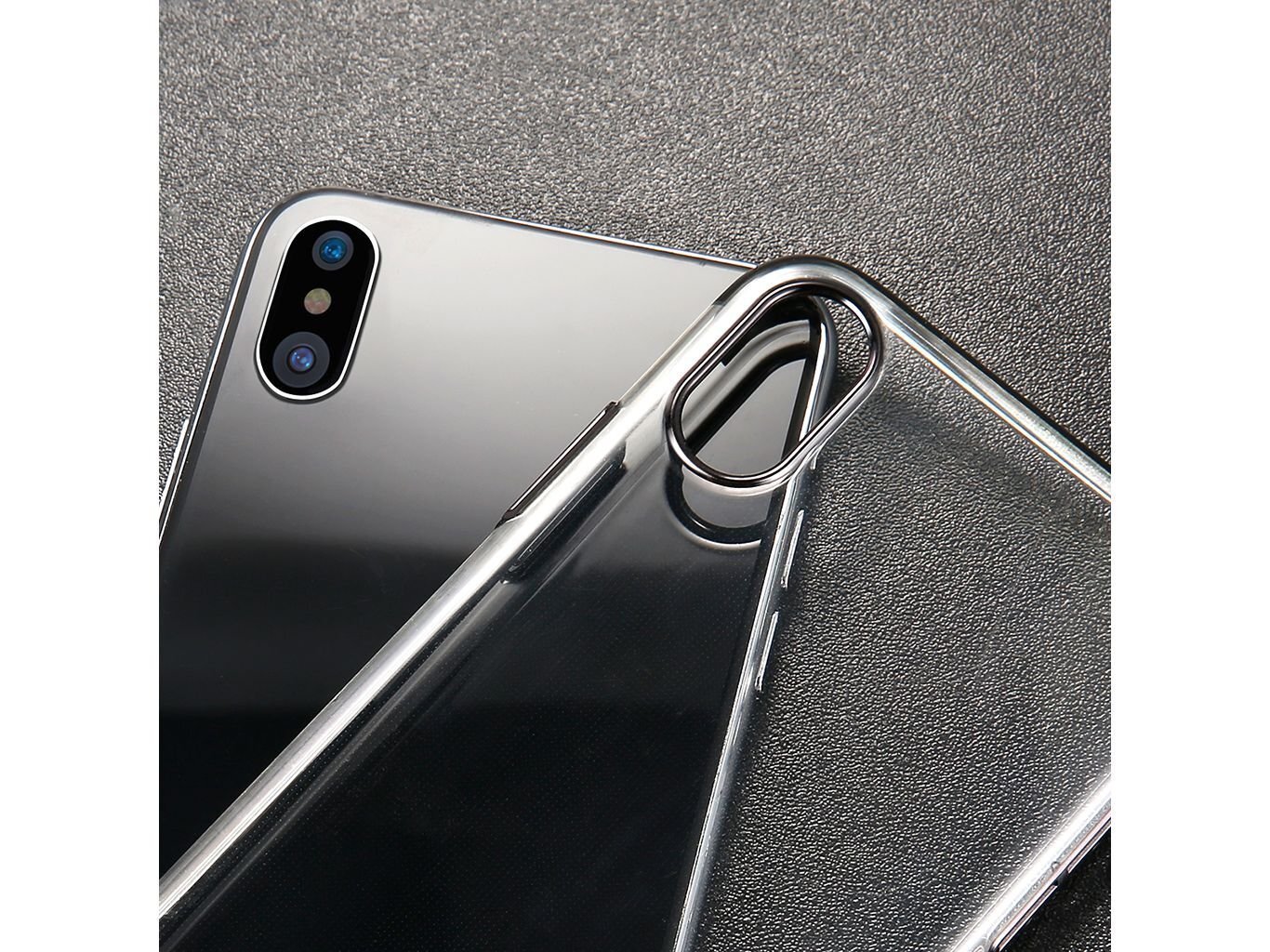 Baseus Glitter Case Impact Silicone Case for Apple iPhone X Transparent - Black цена и информация | Telefonu vāciņi, maciņi | 220.lv