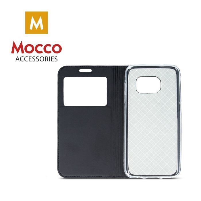 Mocco Smart Look magnētisks atverams maciņš ar lodziņu telefonam Samsung A730 Galaxy A8 Plus (2018), Melns cena un informācija | Telefonu vāciņi, maciņi | 220.lv