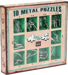 Puzles komplekts,10 Metall Puzzle, zaļa, 473357 цена и информация | Настольные игры, головоломки | 220.lv