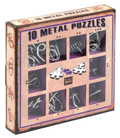 Puzles komplekts,10 Metall Puzzle, violets, 473359 cena un informācija | Galda spēles | 220.lv