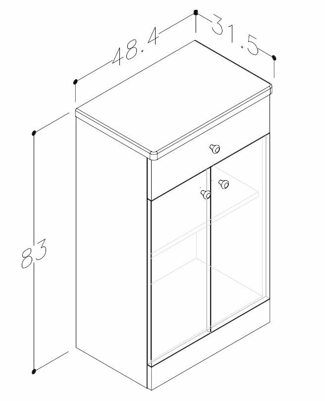 Piano skapis 50 cm, balts cena un informācija | Vannas istabas skapīši | 220.lv