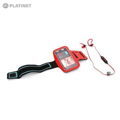 Platinet PM1075R 2in1 Bluetooth 4.2 Наушники с Микрофоном и пультом для активного Спорта + Чехол-Обруч для Телефона (5" Max) Красный цена и информация | Наушники | 220.lv